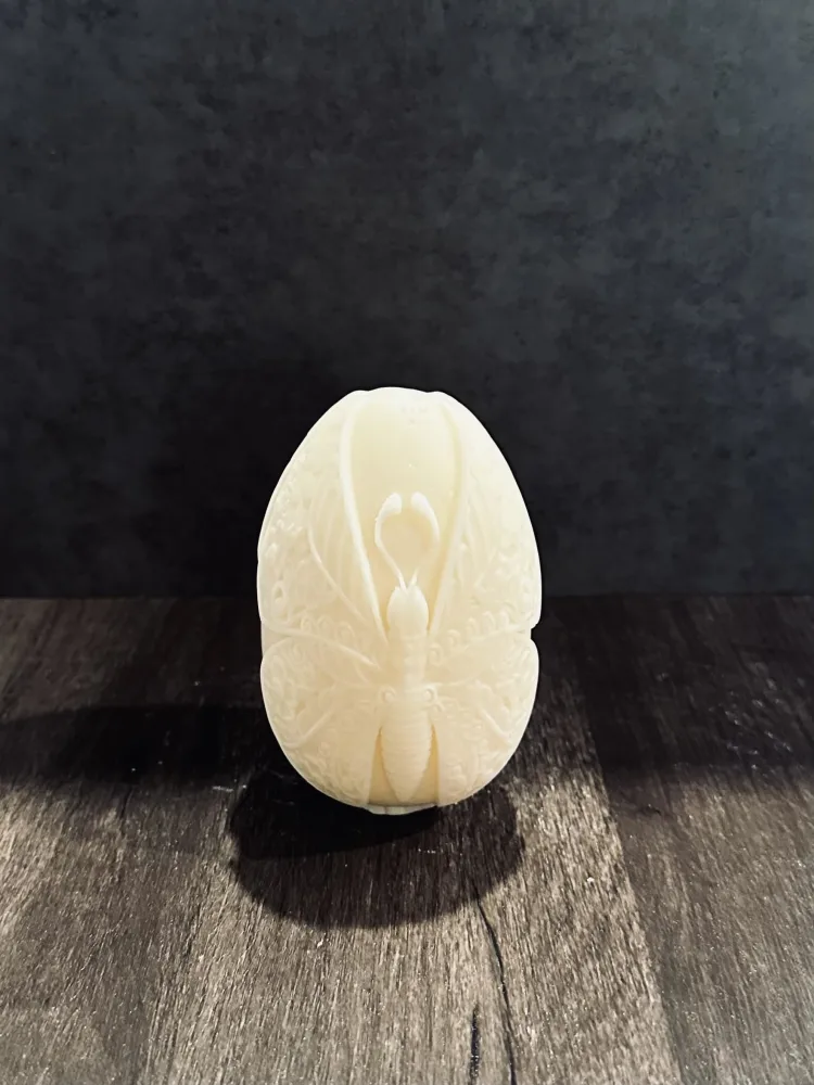 Egg Shaped Candle, Custom Color, Handmade Organic Soy Wax Candle, Easter Large Egg Candle, Gift Idea, Egg Hunting, Easter Decor, Flower Egg Candle (Citron&Mandarin, Large)