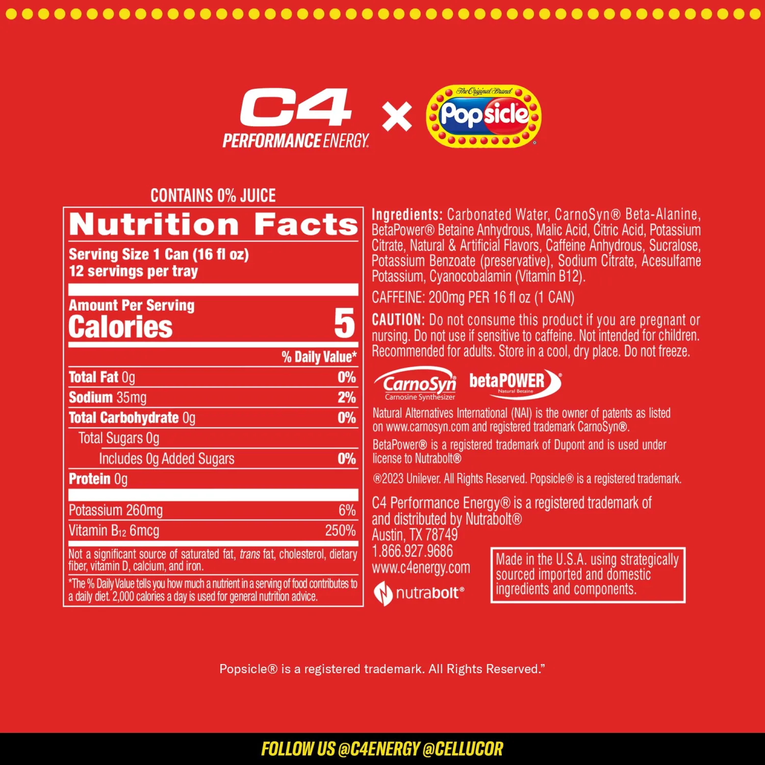 Cellucor C4 Energy Drink Cherry, Carbonated Sugar Free Pre Workout Performance Drink with no Artificial Colors or Dyes, 16 Oz, Pack of 12