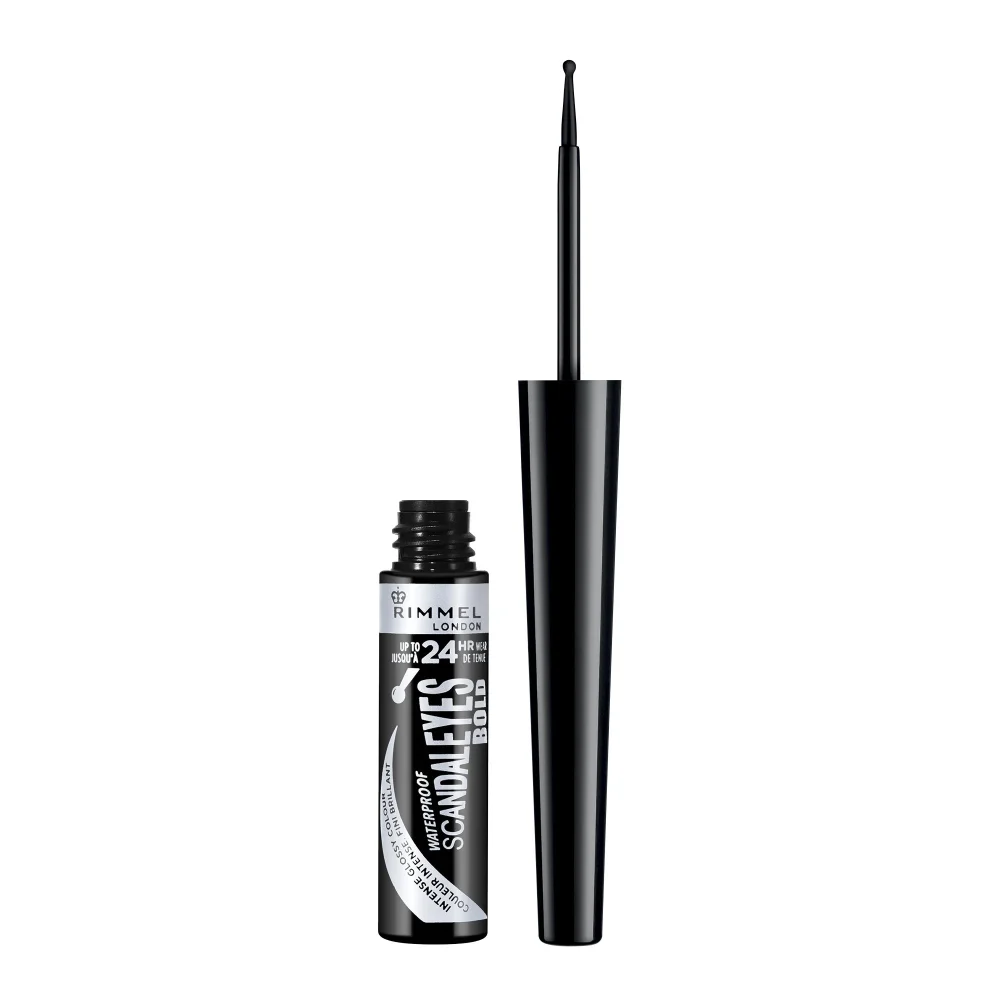 Rimmel London Scandaleyes Bold Liquid Eyeliner, Long-Wearing, Easy Removal, Intense Color, 001, Black, 0.08oz