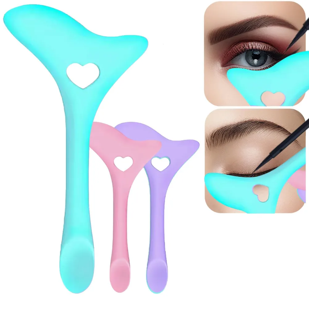 CYOIDAI Eyeliner Stencils, Winged Eyeliner Tool, Mascara Shield, Premium Multifunctional Silicone Eyeshadow Applicators, Perfect for Beginners in Makeup (Blue)