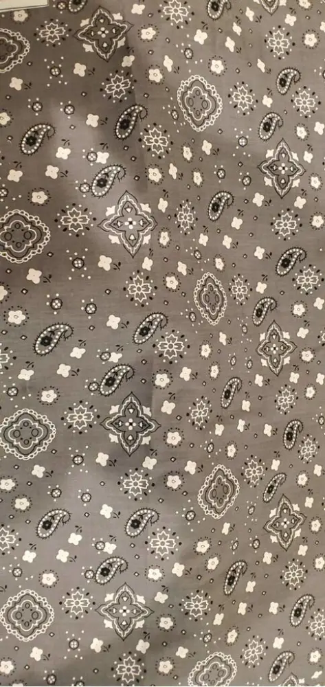 Bandana Print Poly Cotton 58 Inch Wide Fabric by The Yard (Gray)