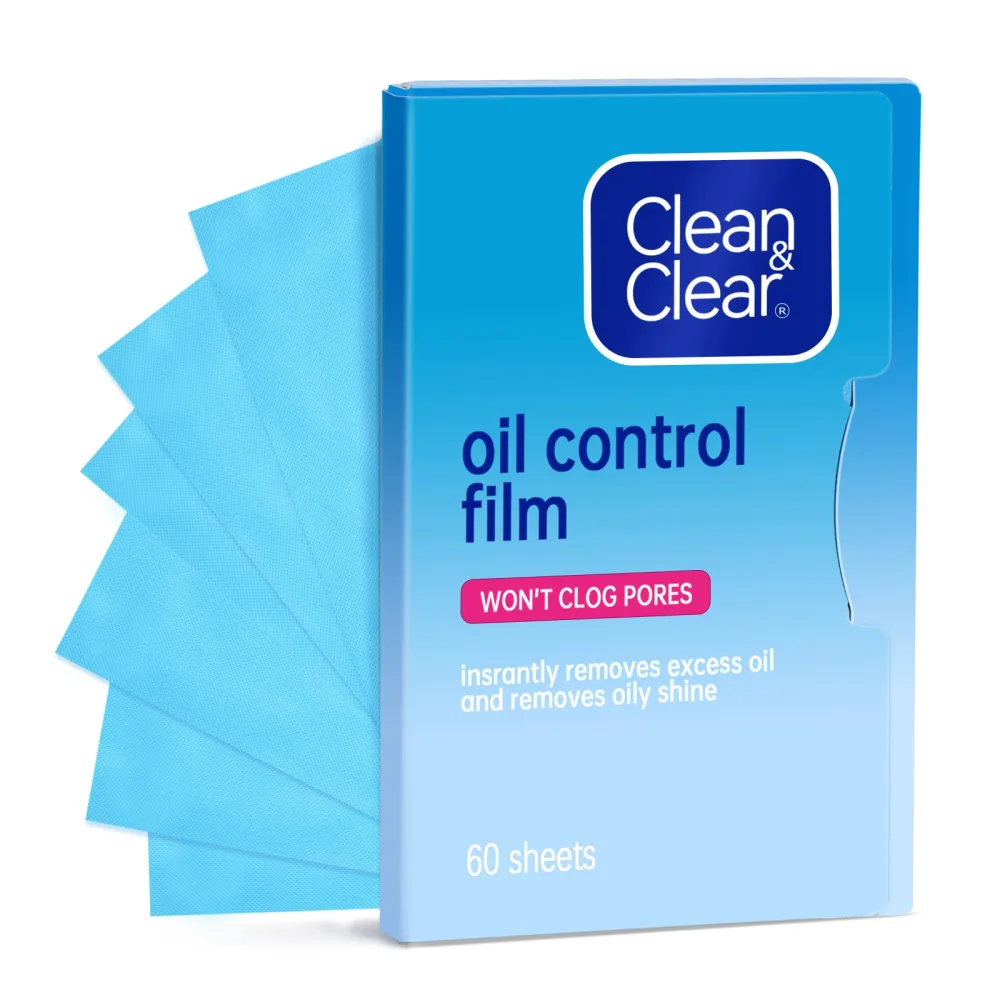 Oil Control Film, Oil Blotting Paper the Same Series with Clean & Clear Oil Absorbing Facial Sheets, 60 sheets Makeup Friendly High-performance Handy Face Blotting Paper for Oily Skin