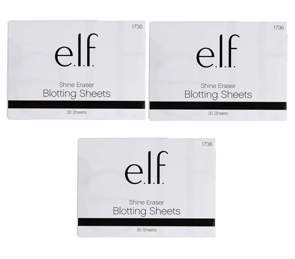 Pack of 3 e.l.f. Shine Eraser Blotting Sheets, 30 sheets (1736)3