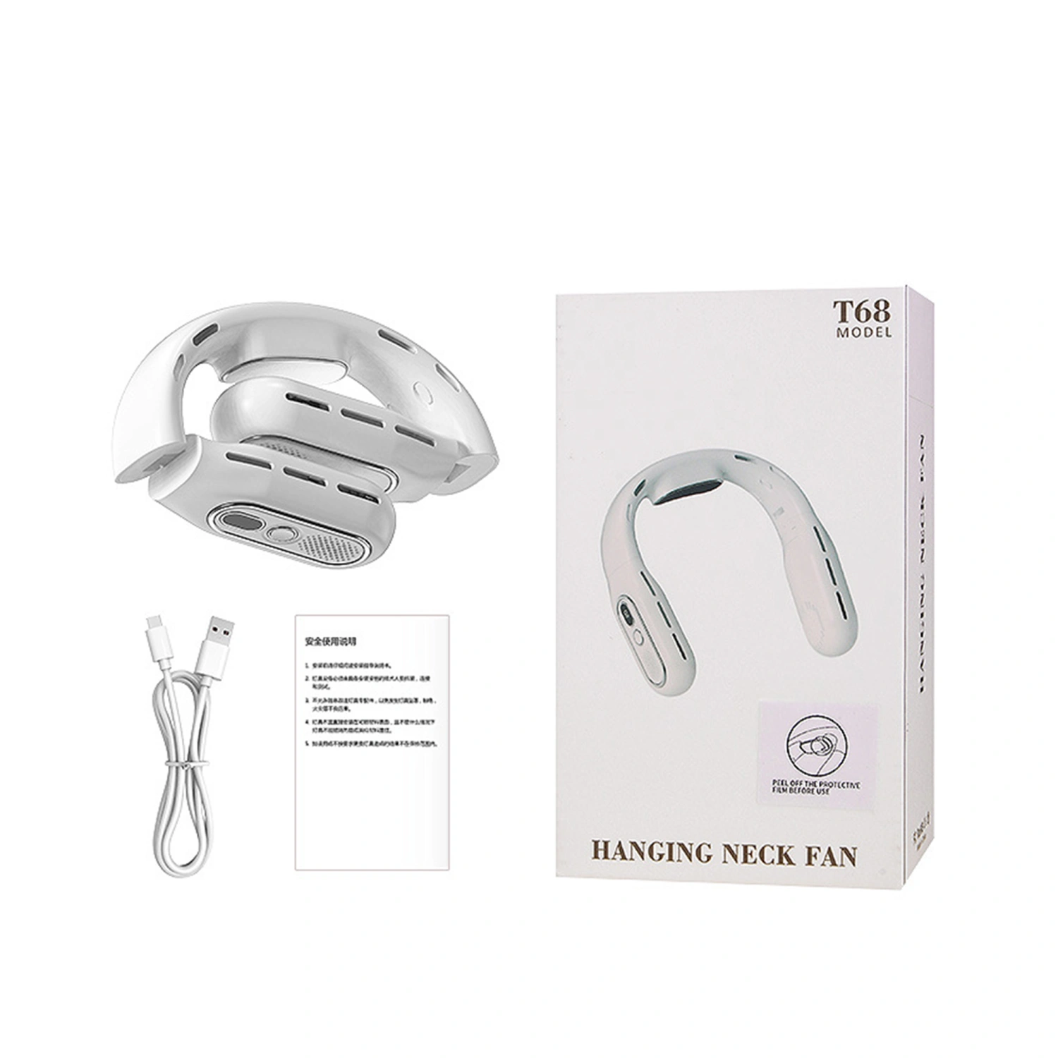 Portable Neck Fan Hands Free Bladeless Fan USB Rechargeable Fan