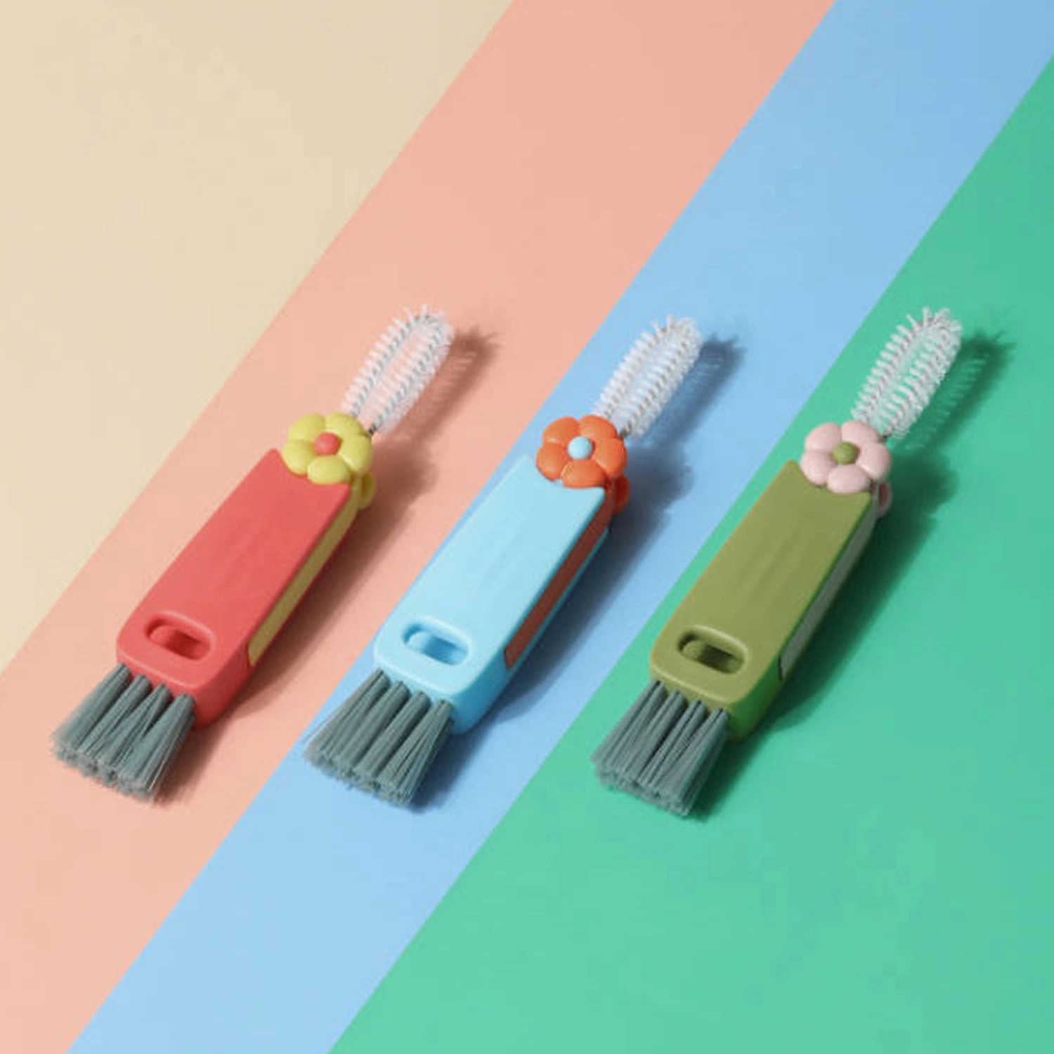 Cup Lid Gap Cleaning Brush 3 in 1 Bottle Cover Crevice Cleaning Brush