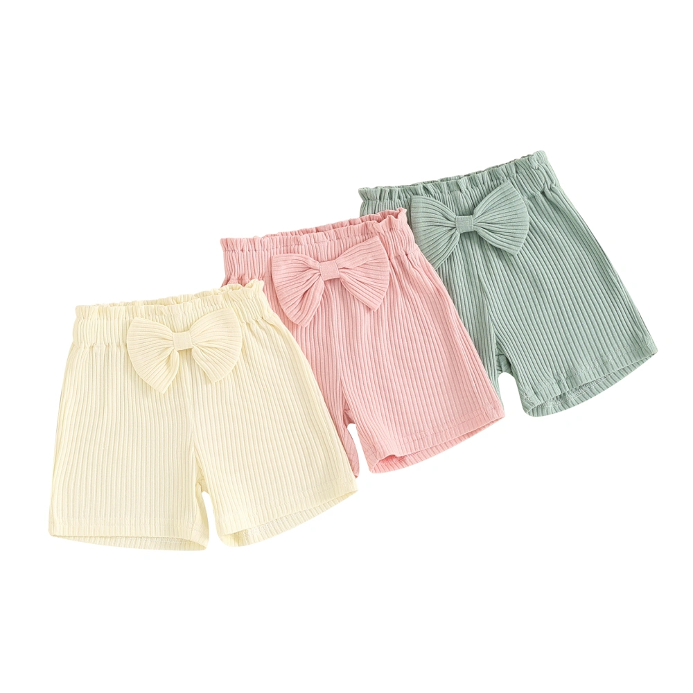 Toddler Girls Shorts, Elegant Elastic Waist Bow Bottoms Summer Shorts