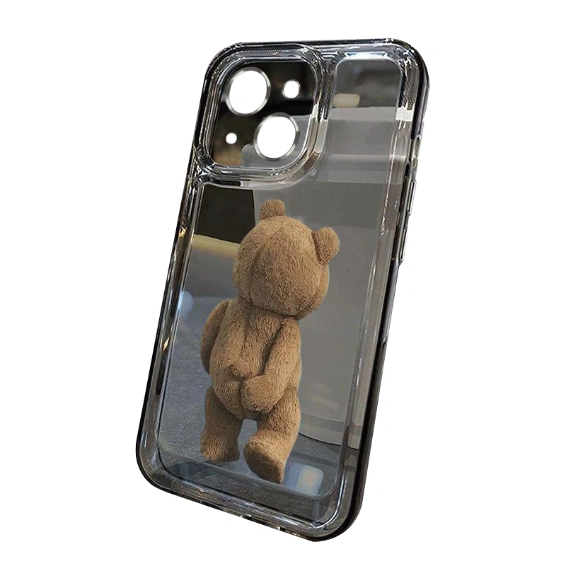 Cute Phone Case Bear Pattern Transparent Phone Cover for iPhone 11