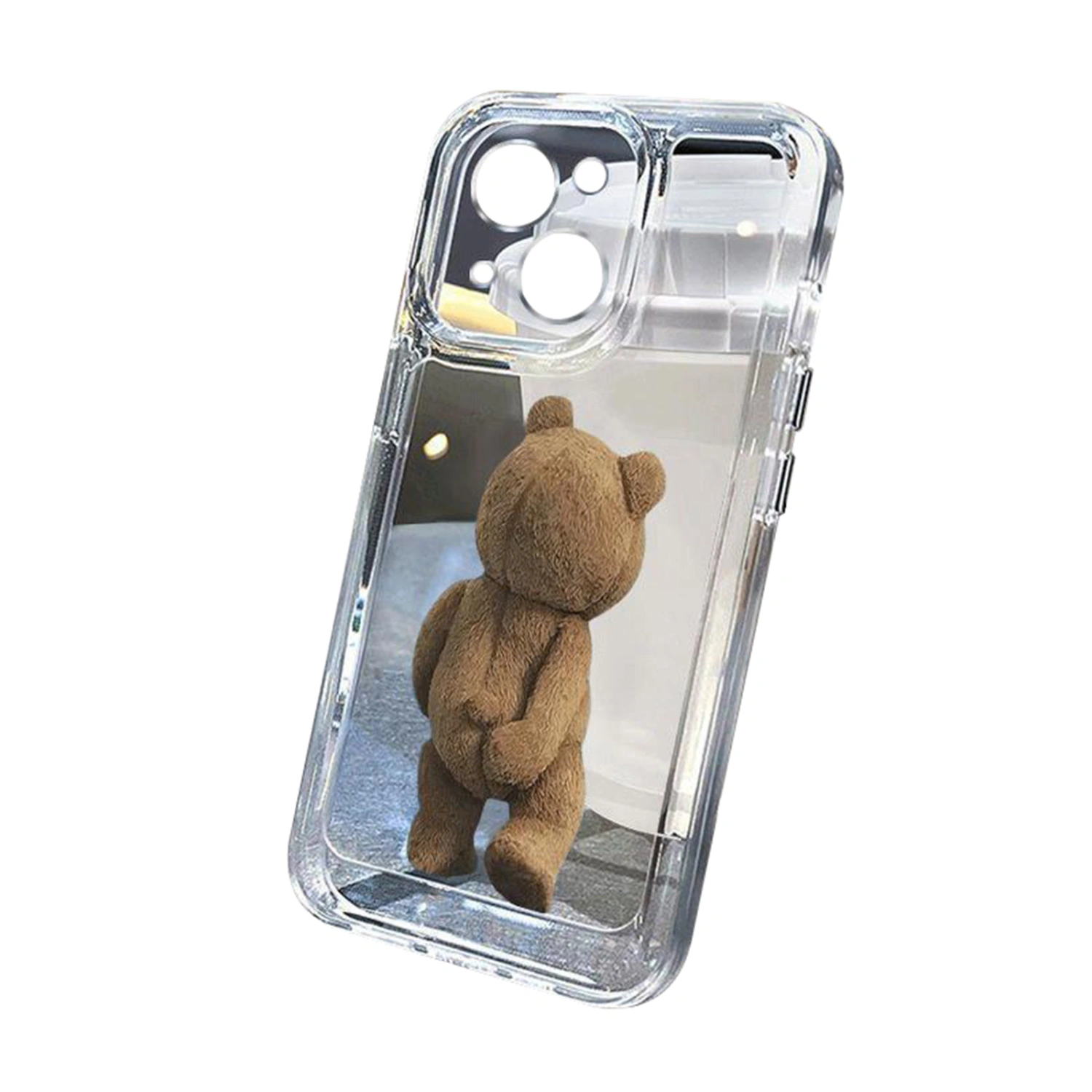 Cute Phone Case Bear Pattern Transparent Phone Cover for iPhone 11