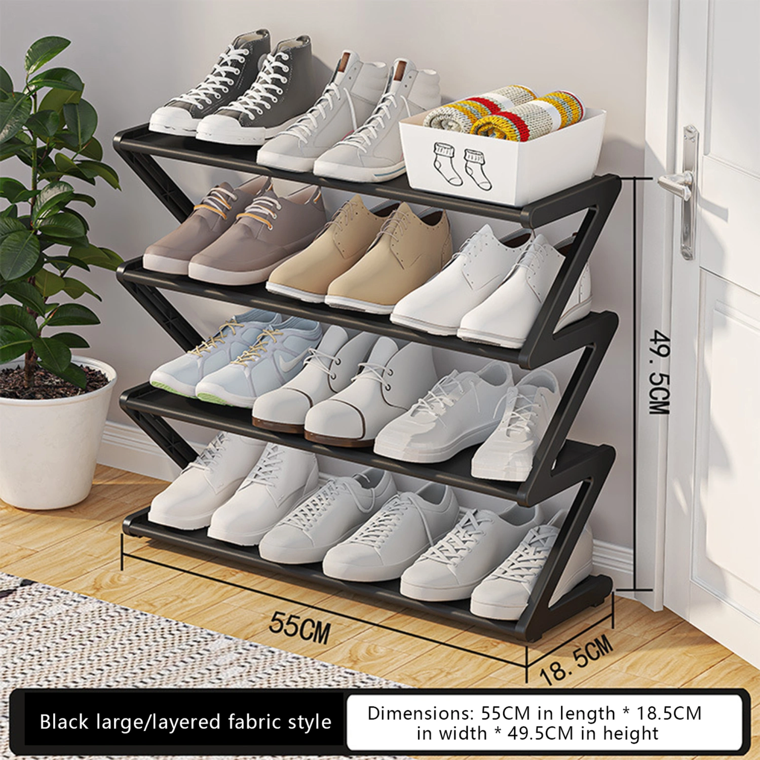 Shoe Rack for Entryway, 4 Tier Shoe Organizer Shoes Storage Rack
