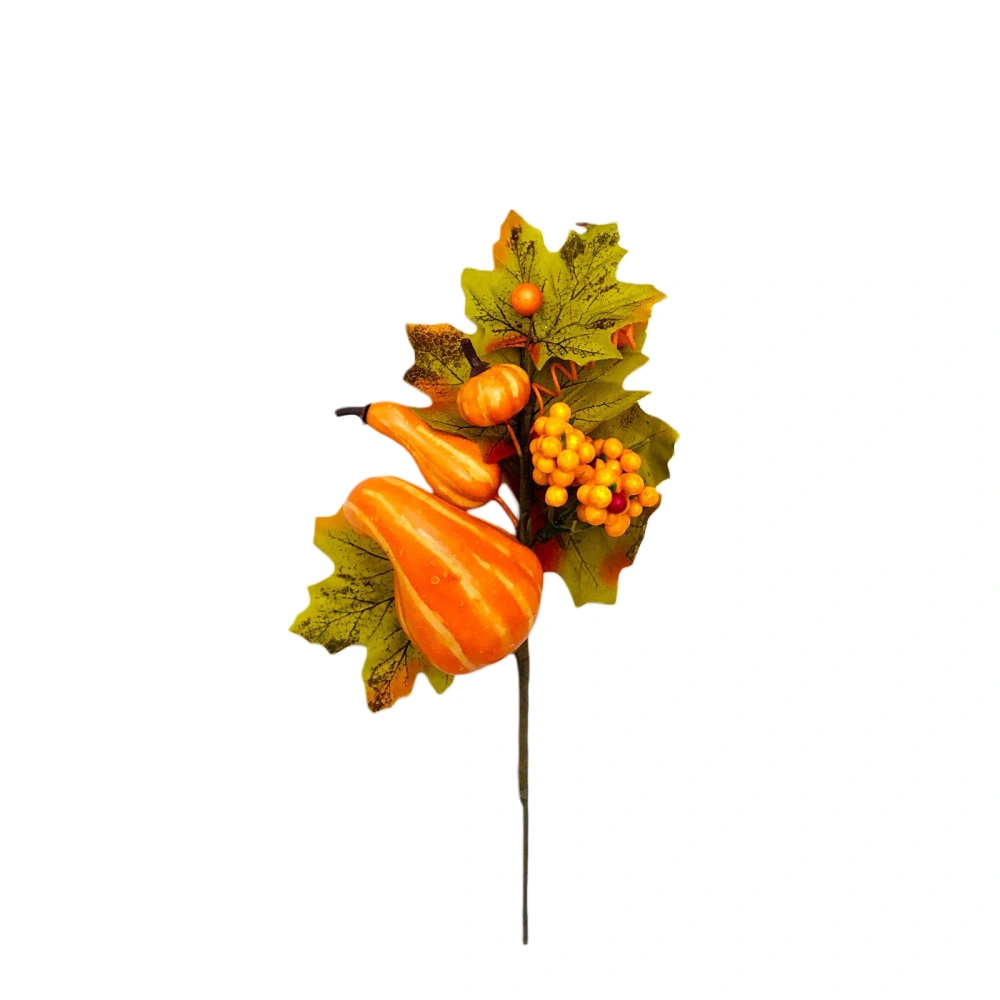 Halloween Decoration Artificial Pumpkin Berries Leaves Branch Decor