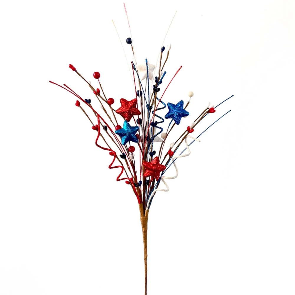 4th of July Star Branches Artificial Berries Stem Picks Decor