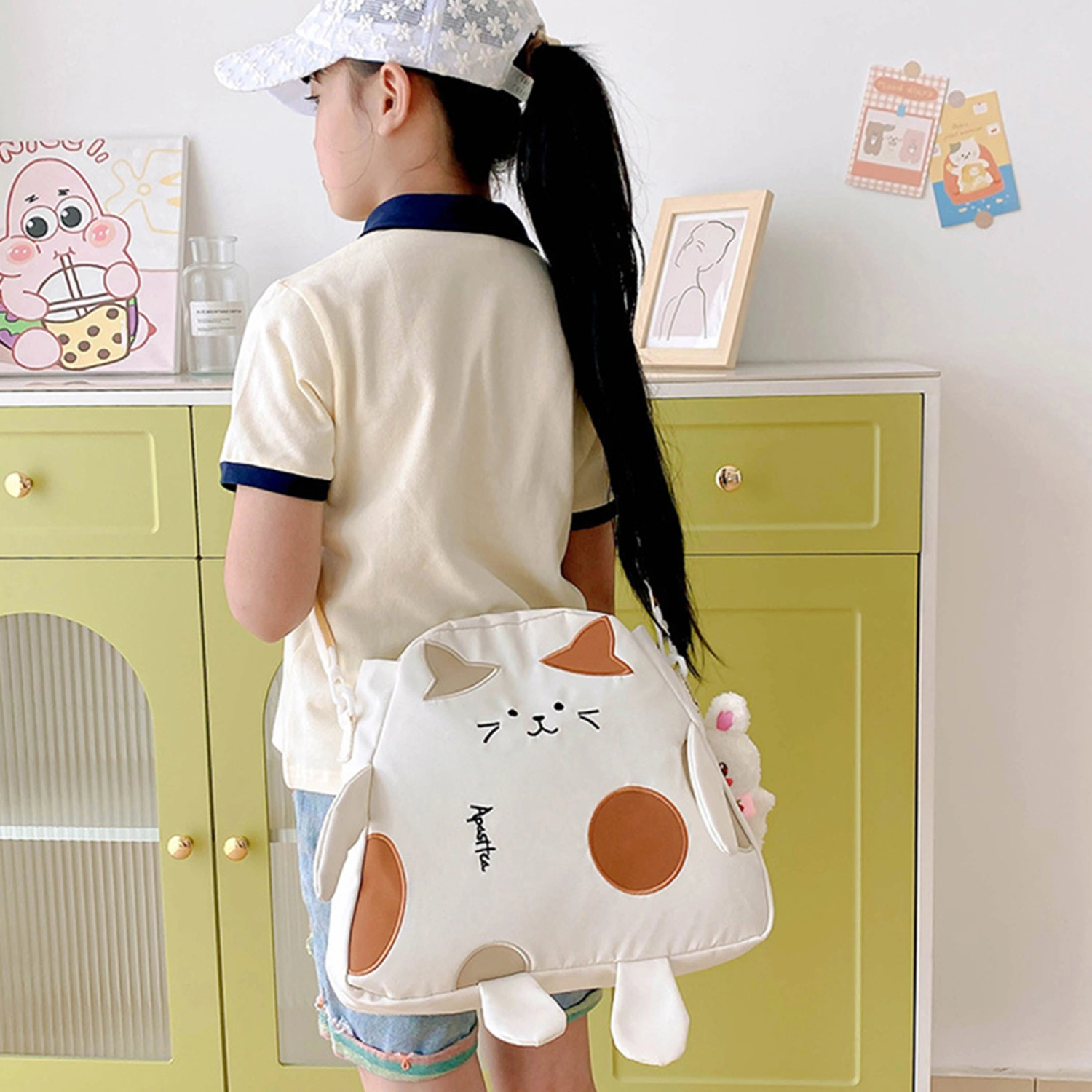 Cartoon Shoulder Bag Soft Cat Crossbody Bag Gifts for Women Girl