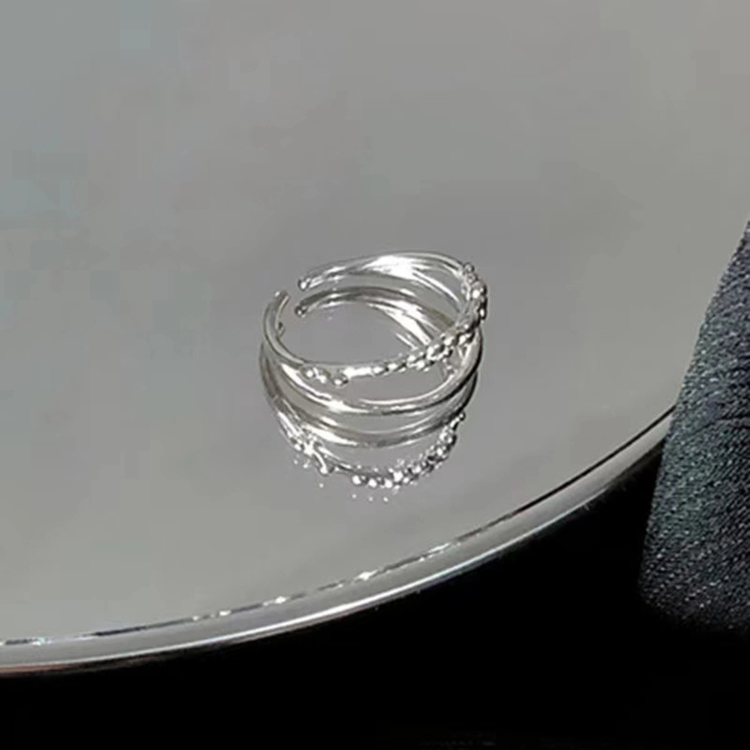 Zircon Ring for Women Personality Geometric Square Open Wrap Finger