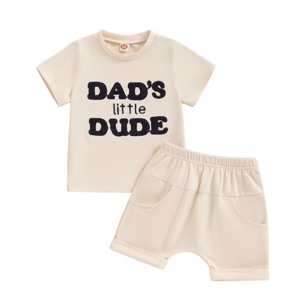 Toddler Boys Summer Outfits Letter Embroidery T-Shirts Shorts