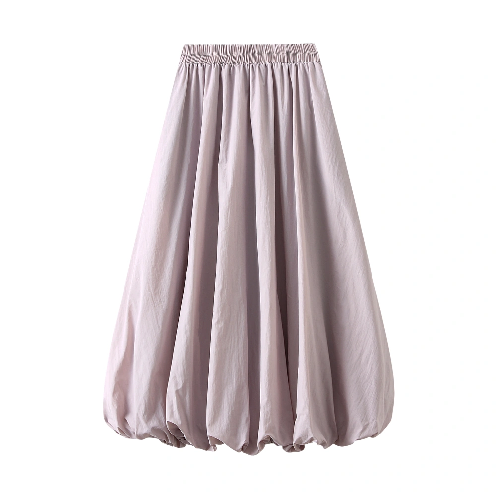 Women's Balloon Long Skirts High Waist Solid Color A-Line Skirts