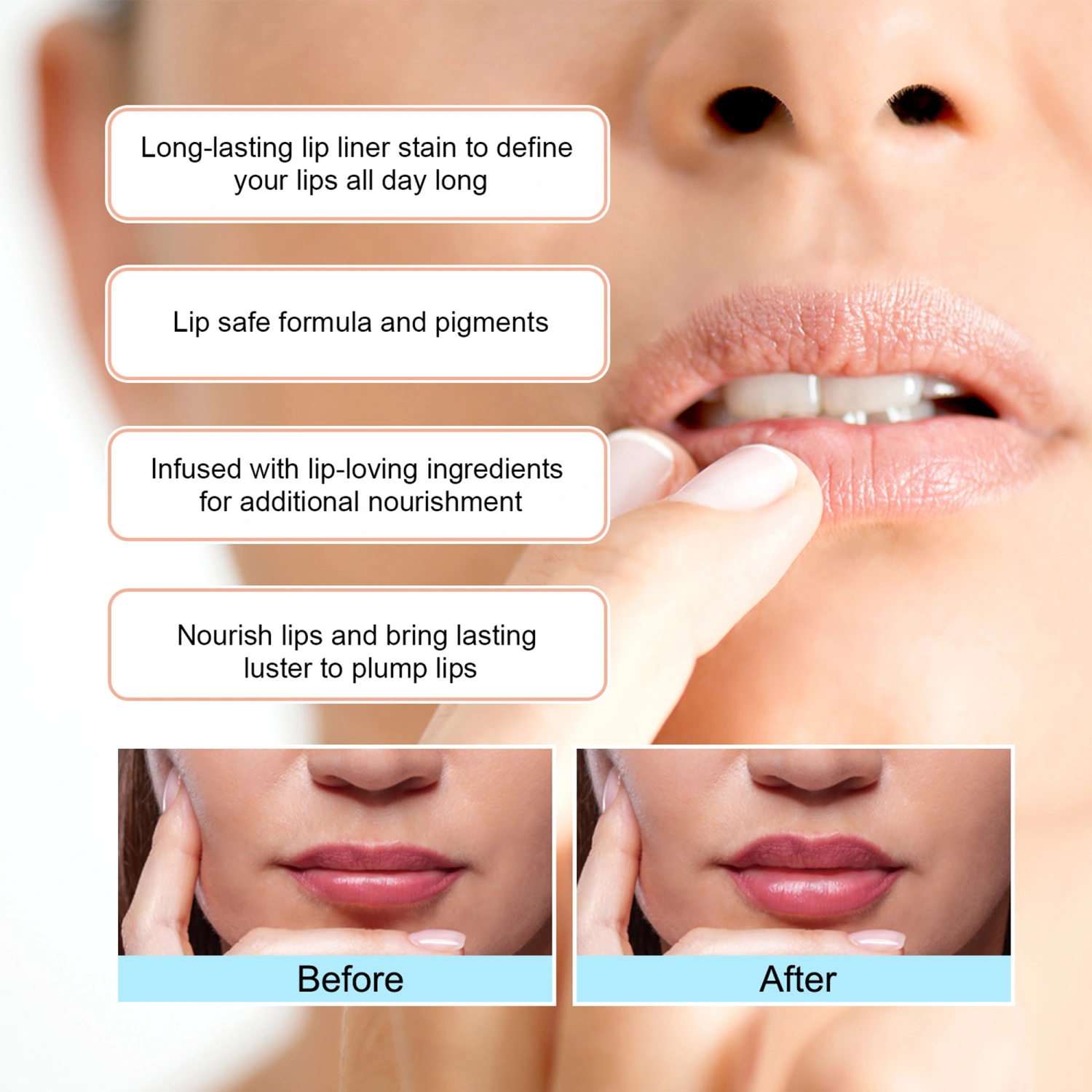 Lip Liner Long-Lasting Peel Off Lip Stain Tattoo Nourishing Lipstick