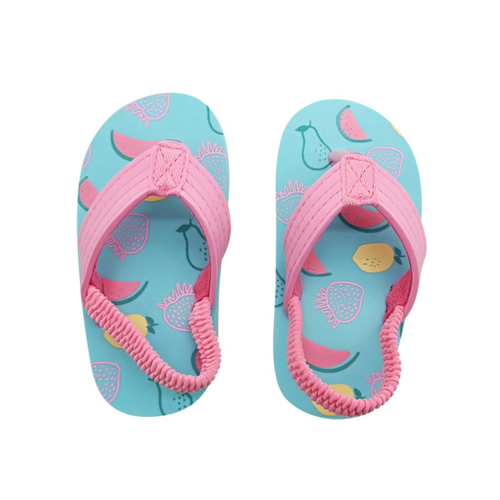 Toddler Girl Flip Flops Fruit Print Thong Sandals Non-Slip Beach Shoe