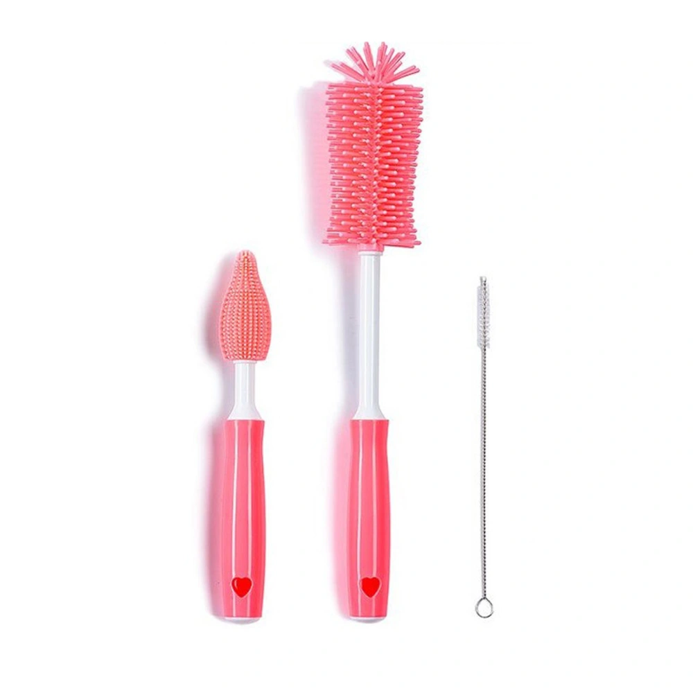 Silicone Baby Bottle Brush Set Bottle Cleaning Brush Nipple Brush 