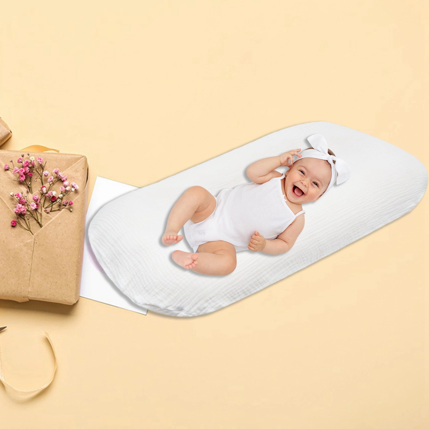 Newborn Lounger Cover, Solid Color Cover for Infant Padded Loungers