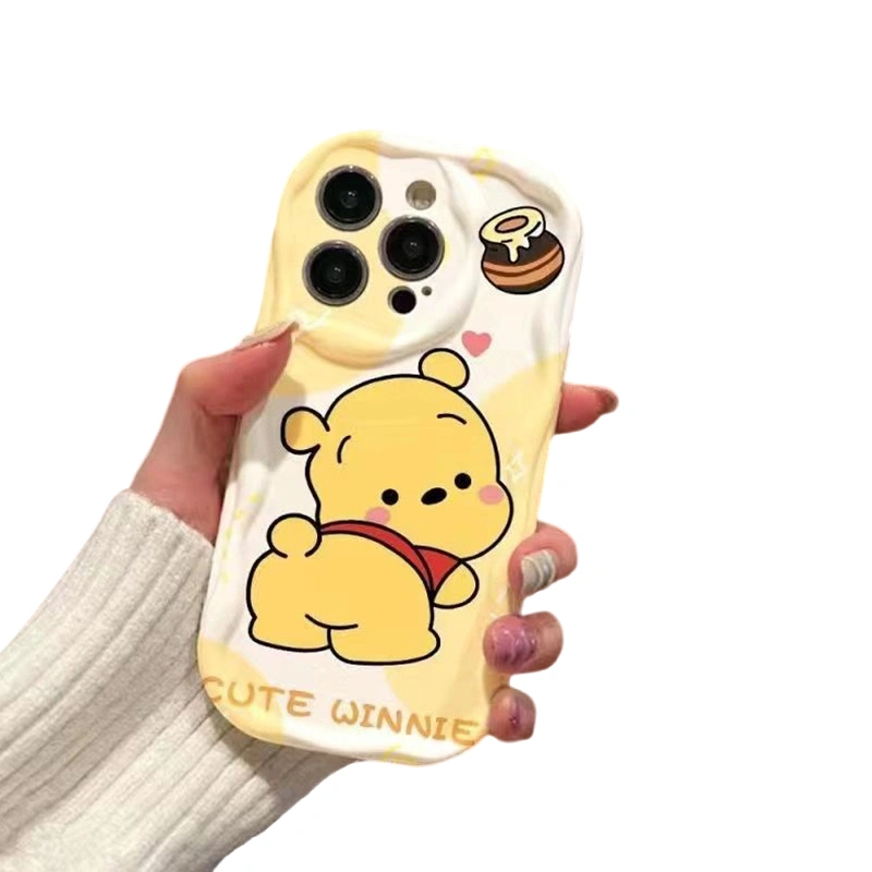 Phone Case Bear Print Protective Silicone Phone Cover for iPhone 