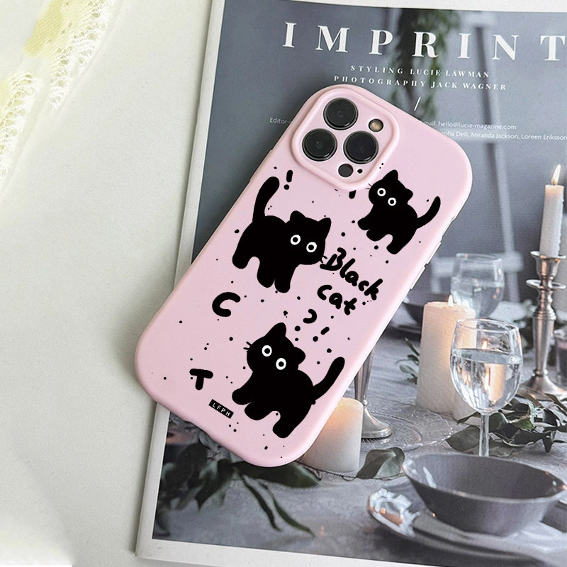 Phone Case Cat Print Protective Phone Cover with Ring for iPhone 