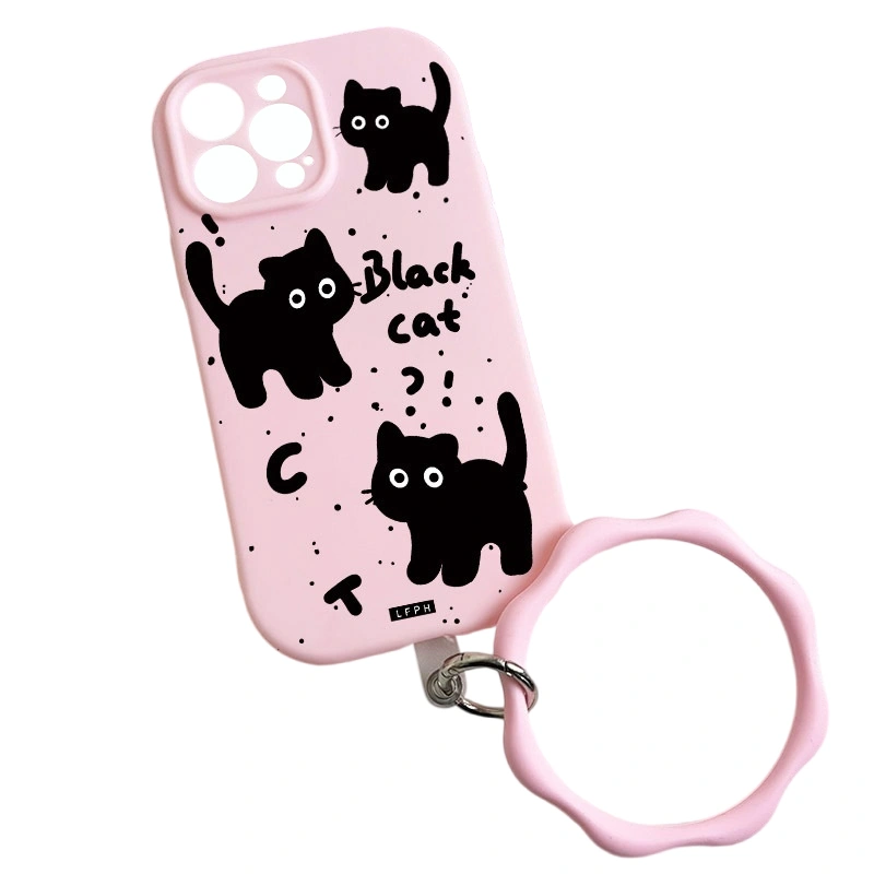 Phone Case Cat Print Protective Phone Cover with Ring for iPhone 