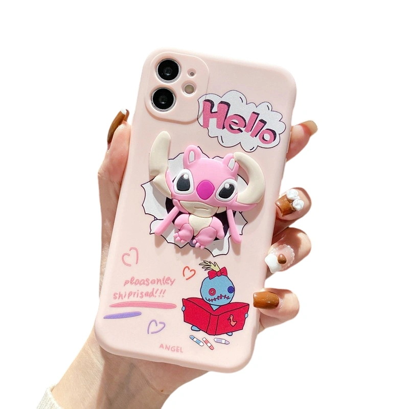 Cartoon Phone Case for iPhone 12 13 14 15 Pro Cute Stitch Phone Cover