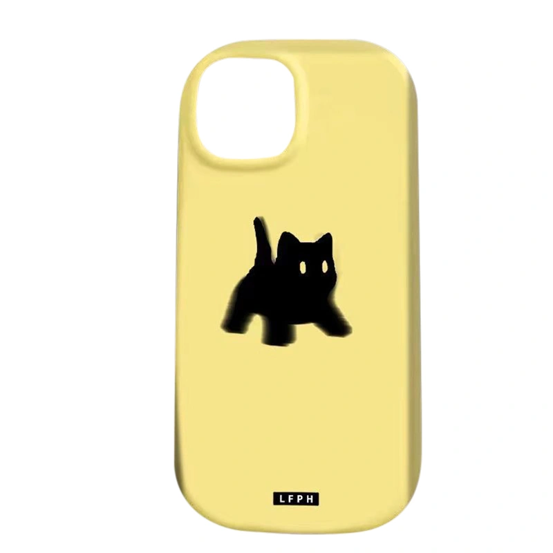 Kawaii Phone Case for iPhone 12 13 14 Pro Black Cat Phone Cove