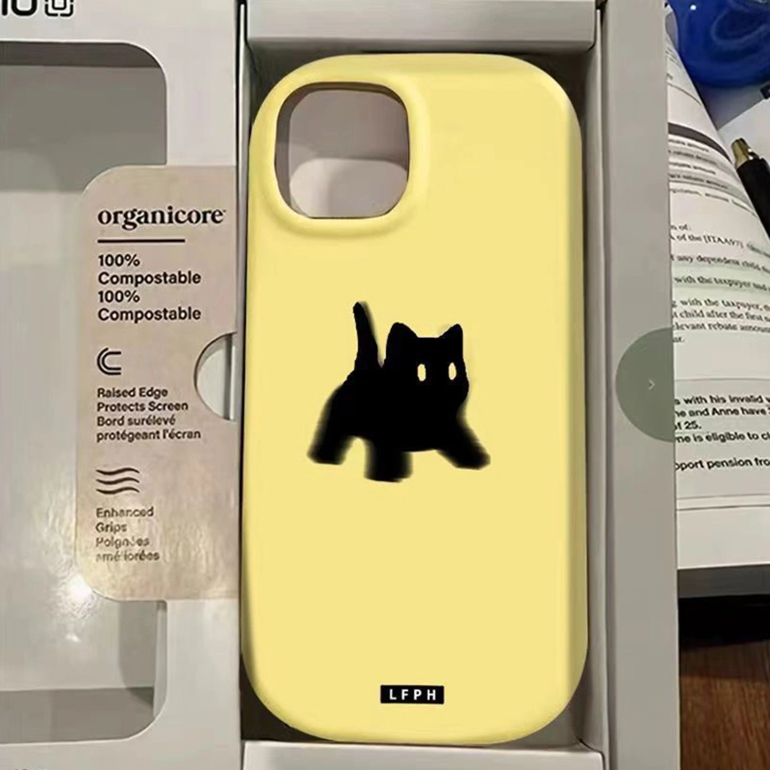 Kawaii Phone Case for iPhone 12 13 14 Pro Black Cat Phone Cove