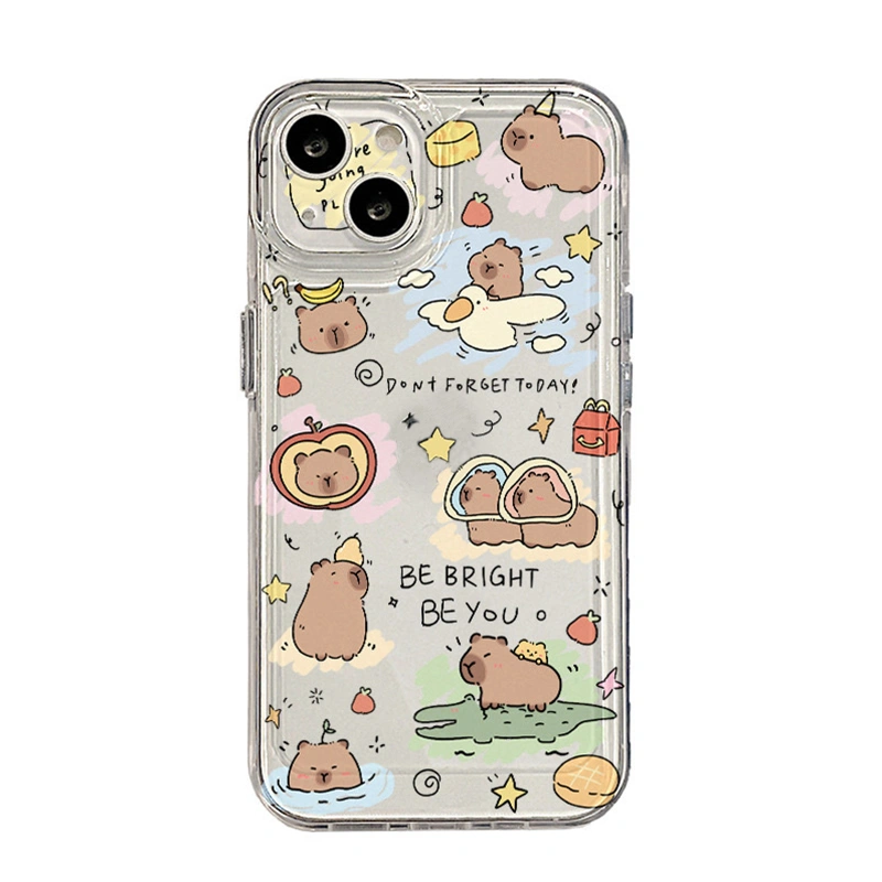 Clear Phone Case for iPhone, Cartoon Capybara Protective Phone Cover