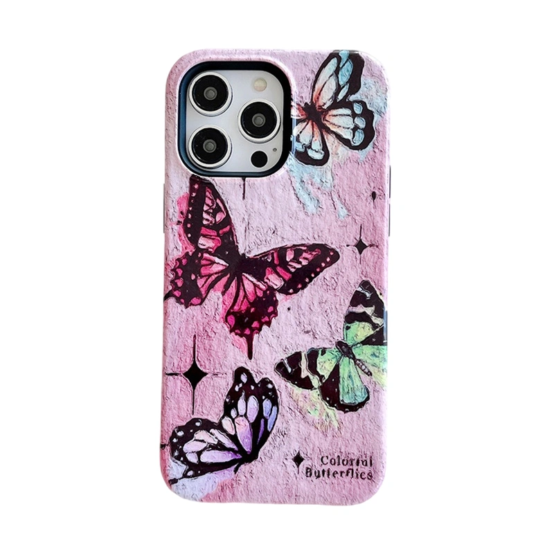 Cute Mobile Phone Case Heart/Butterfly Phone Cover for iPhone 13/14/15