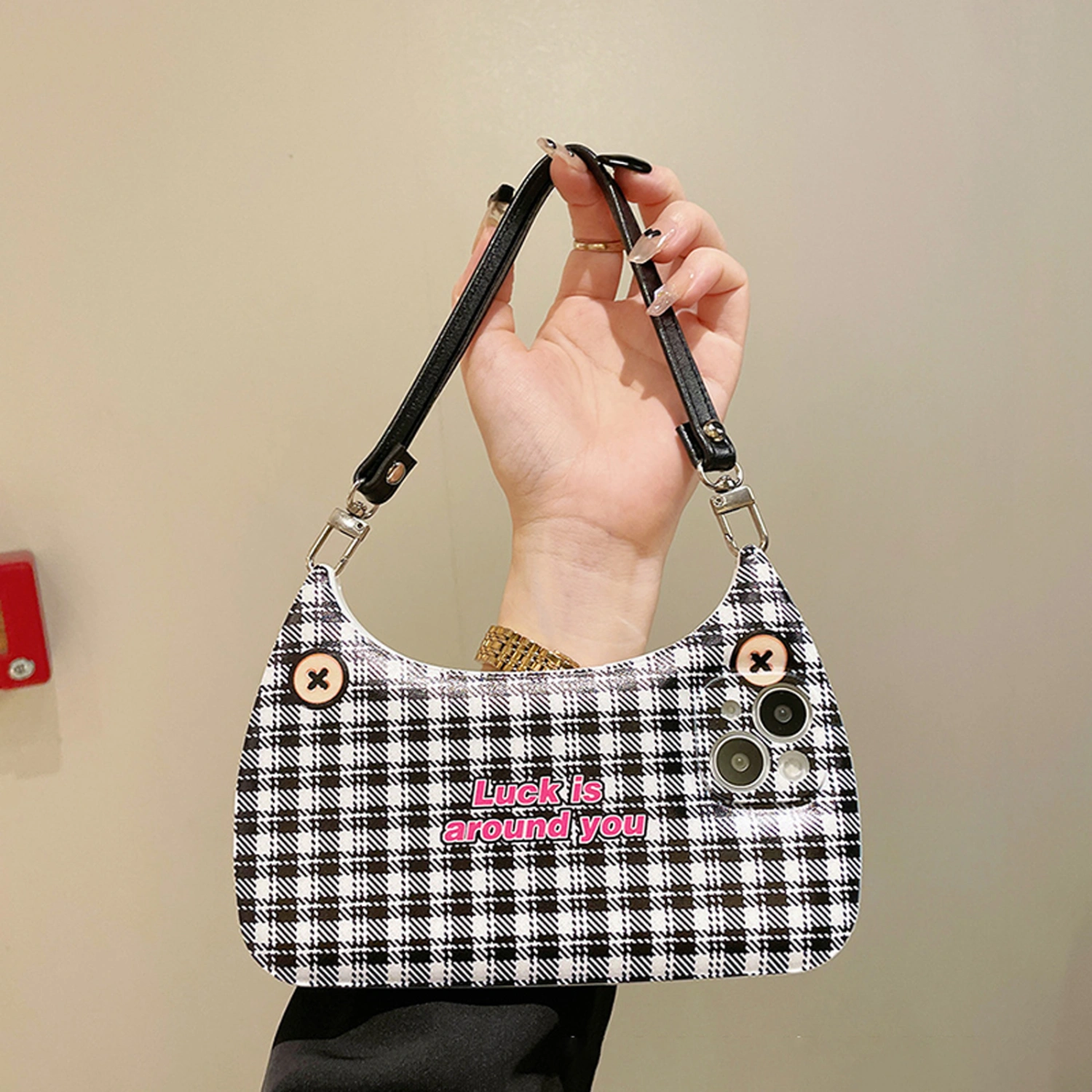 Phone Case for iPhone 11 12 13 14 15 Cute 3D Handbag Phone Cover