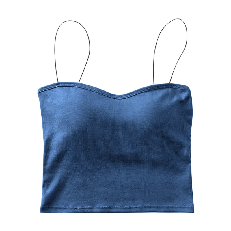 Women's Cami Tops with Padded Cups Sleeveless Solid Color Camisole