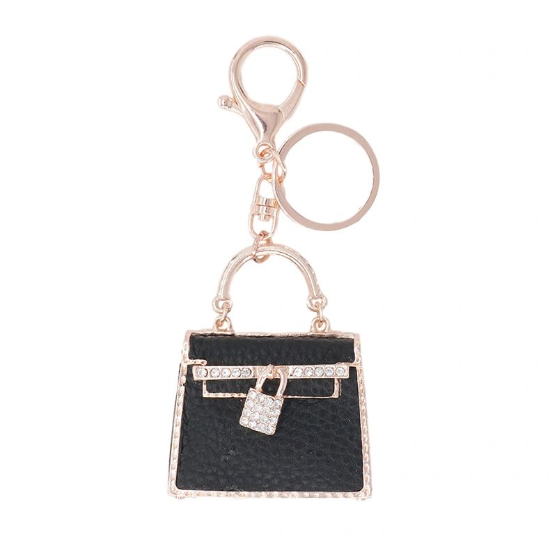 Metal Handbag Shaped Coin Purse Keychain with Hook for Women