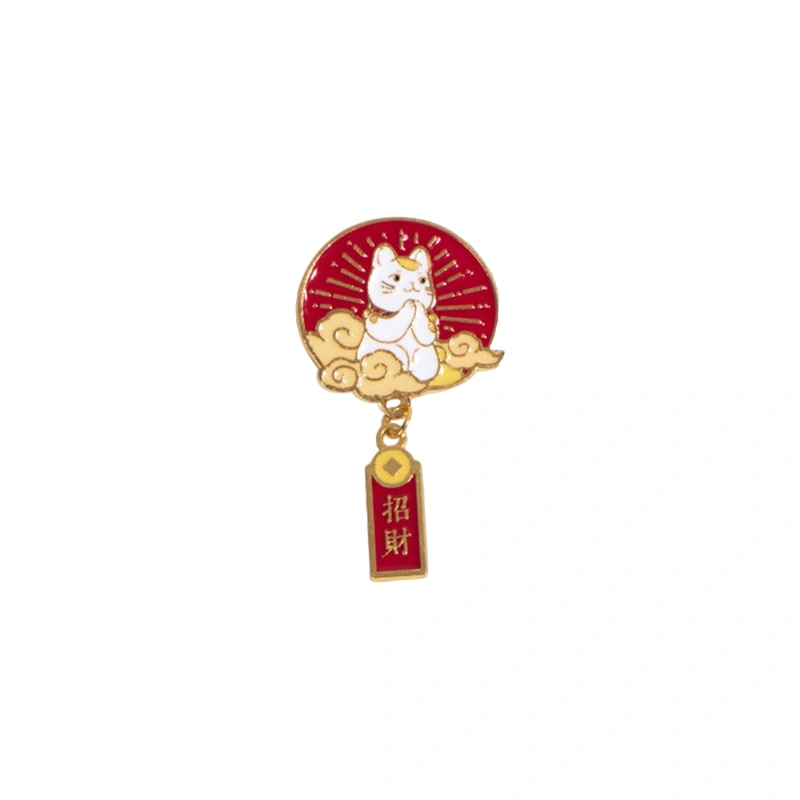 Metal Lucky Pins Fashion Chinese Brooches Decorative Scarf Shawl Pins