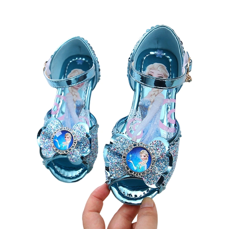 Baby Girls Rhinestone Sequins Sandals Soft Sole Cartoon Princess Flats