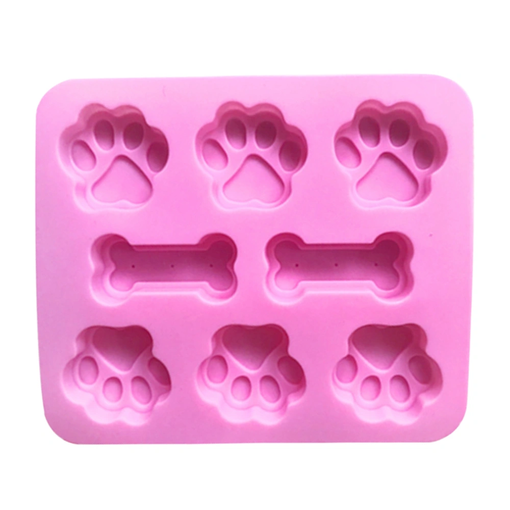 Cat Paw & Bone Cake Molds for Baking 8 Grids Silicone Ice Cube Molds 