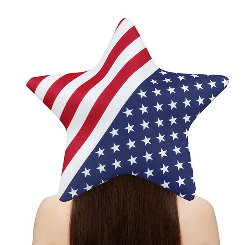 4th of July Hat, Stars Stripes Print Pentagram Shape Party Hat