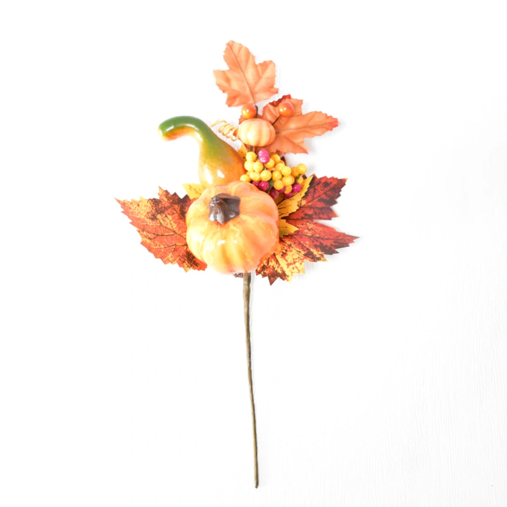 Halloween Decoration Artificial Pumpkin Maple Leaves Branch Decor