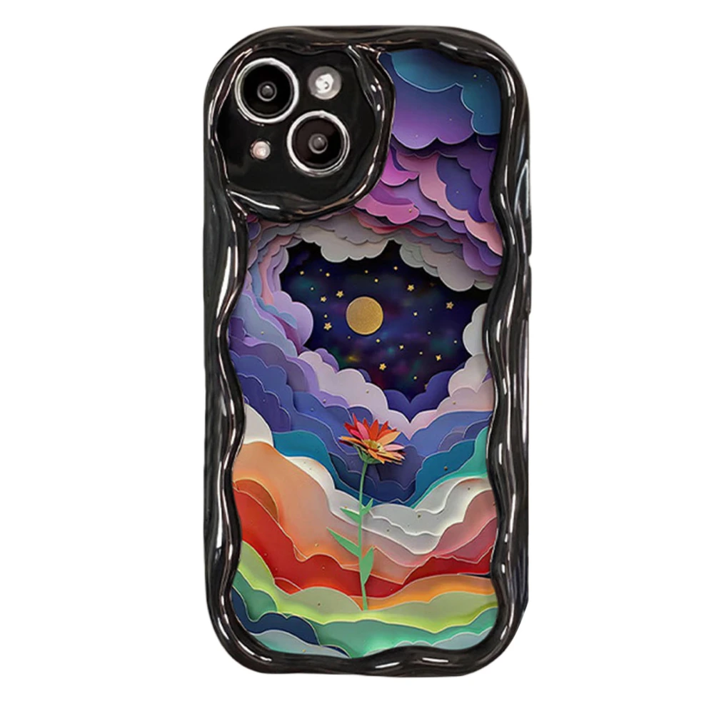 Phone Case Colorful Oil Painting Cloud Print Phone Cover for iPhone 