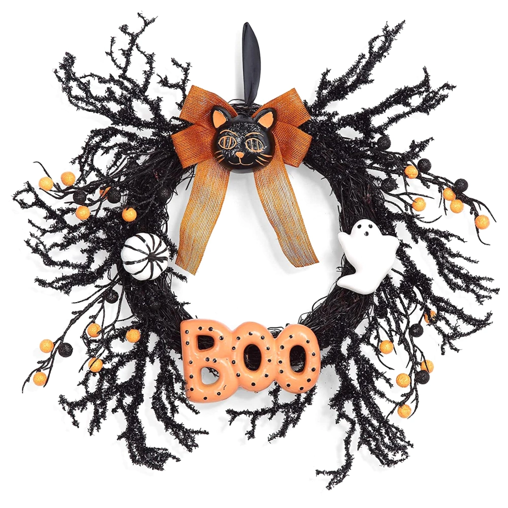 Halloween Wreath, Holiday Indoor Decorative Garland Front Door Wreath