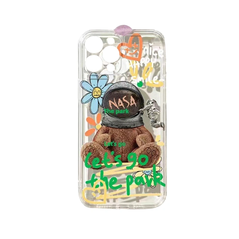 TPU Graffiti Bear Cell Phone Case Phone Cover for iPhone11/12/13/14/15