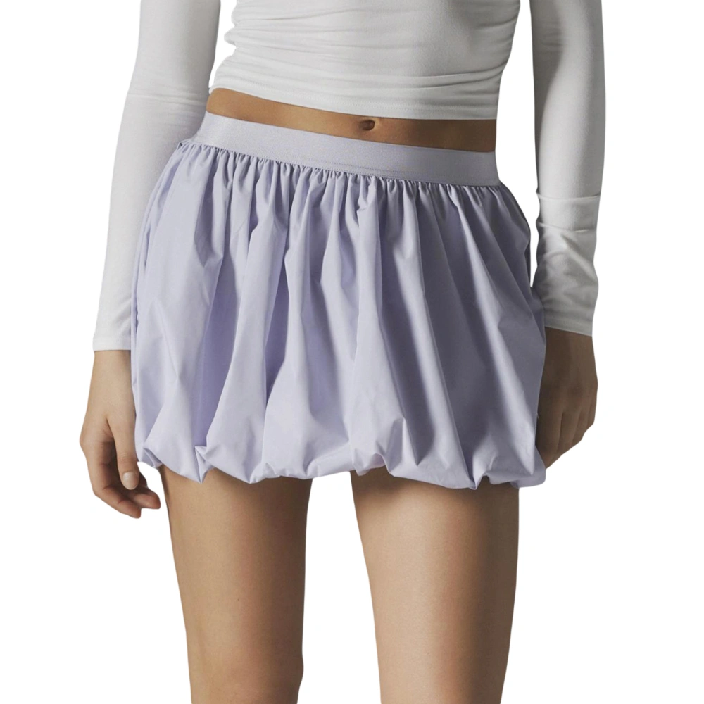 Women Mini Skirt, Elastic Waist Pleated Solid Casual Summer Skirt