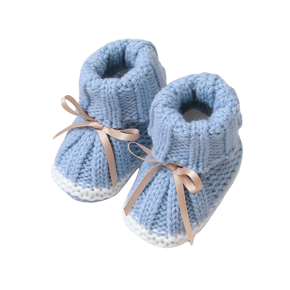 Knitted Baby Shoes, Non-slip Tie-up First Walking Shoes for Girls Boys