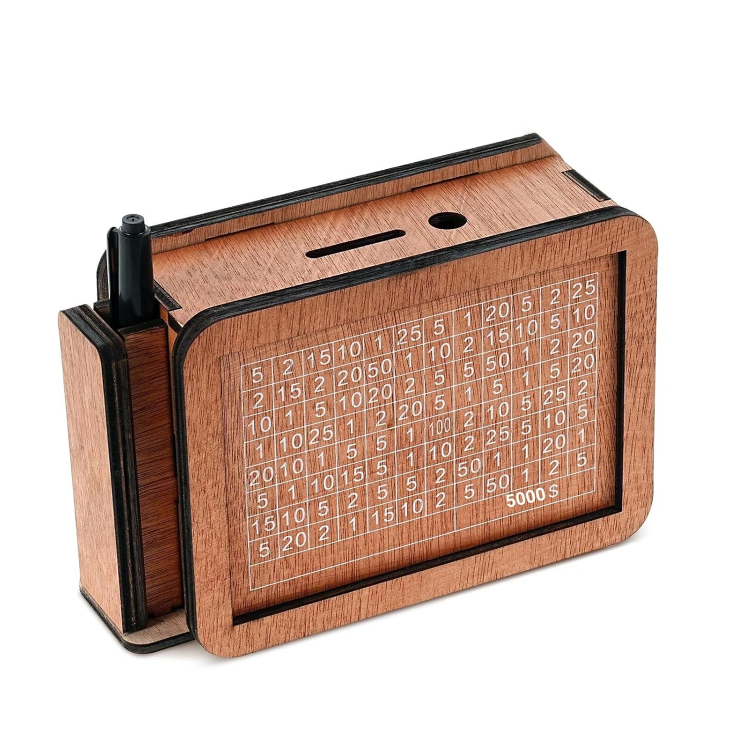 Cash Vault Wooden Savings Box, Vintage Money Box for Cash Coins Gift