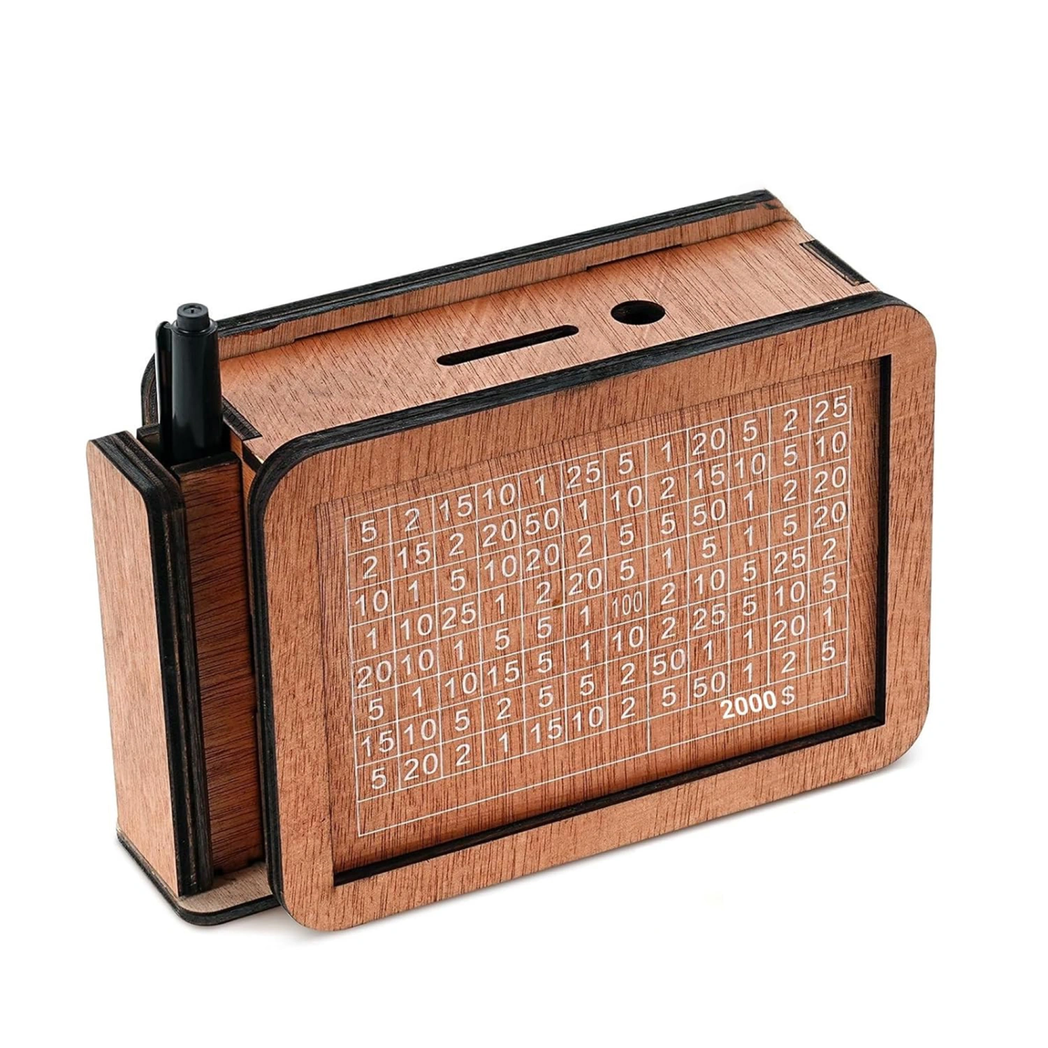 Cash Vault Wooden Savings Box, Vintage Money Box for Cash Coins Gift