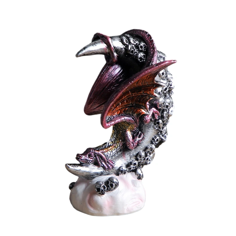 Halloween Moonlight Dragon Statue Decorations, Resin Gothic Decor