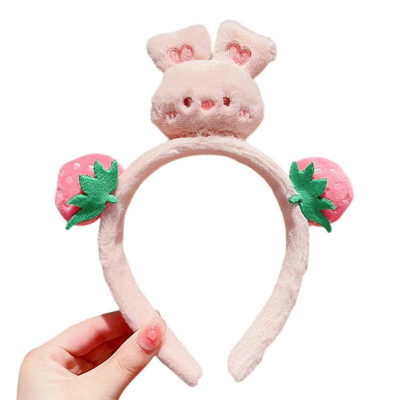 Girl’s Plush Headbands Cute Cartoon Headpieces Wide Hair Hoops