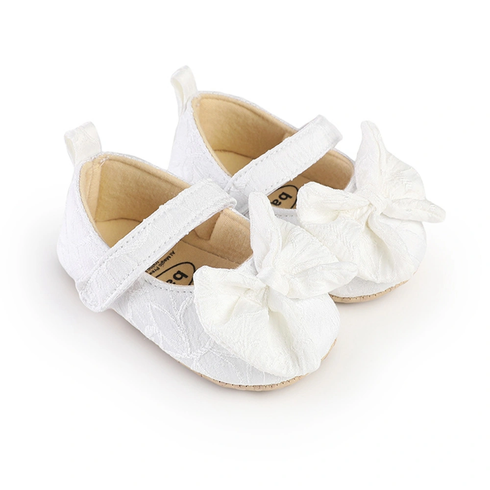 Baby Girls Lace Princess Shoes Cute Big Bow Non-Slip Crib Shoes