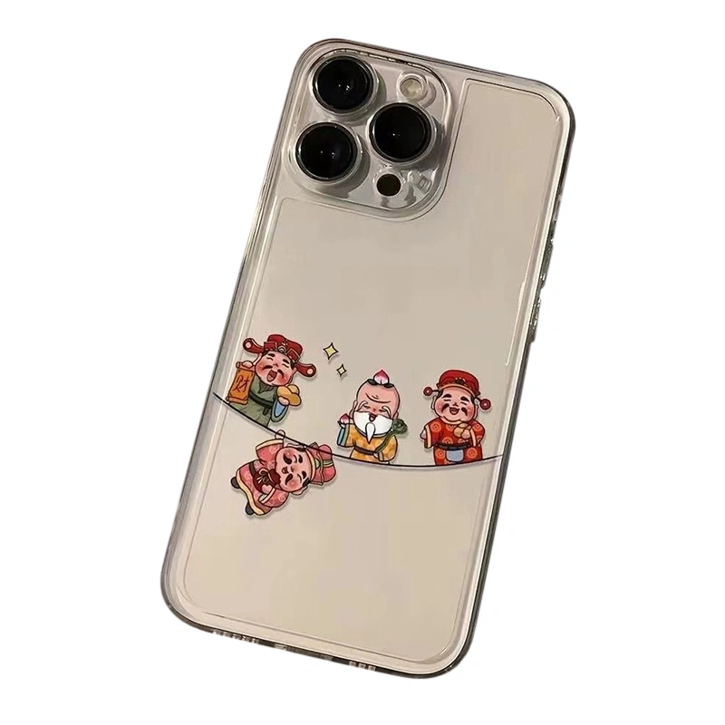 Silicone Phone Case, Cartoon Wealth God Cell Phone Cover for iPhone